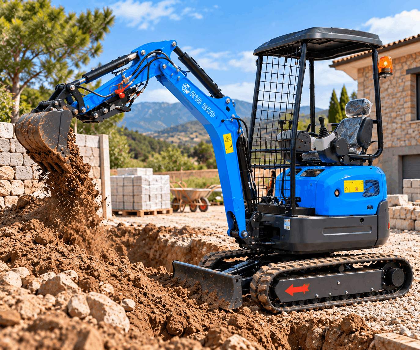 Vista principal de la miniexcavadora R15