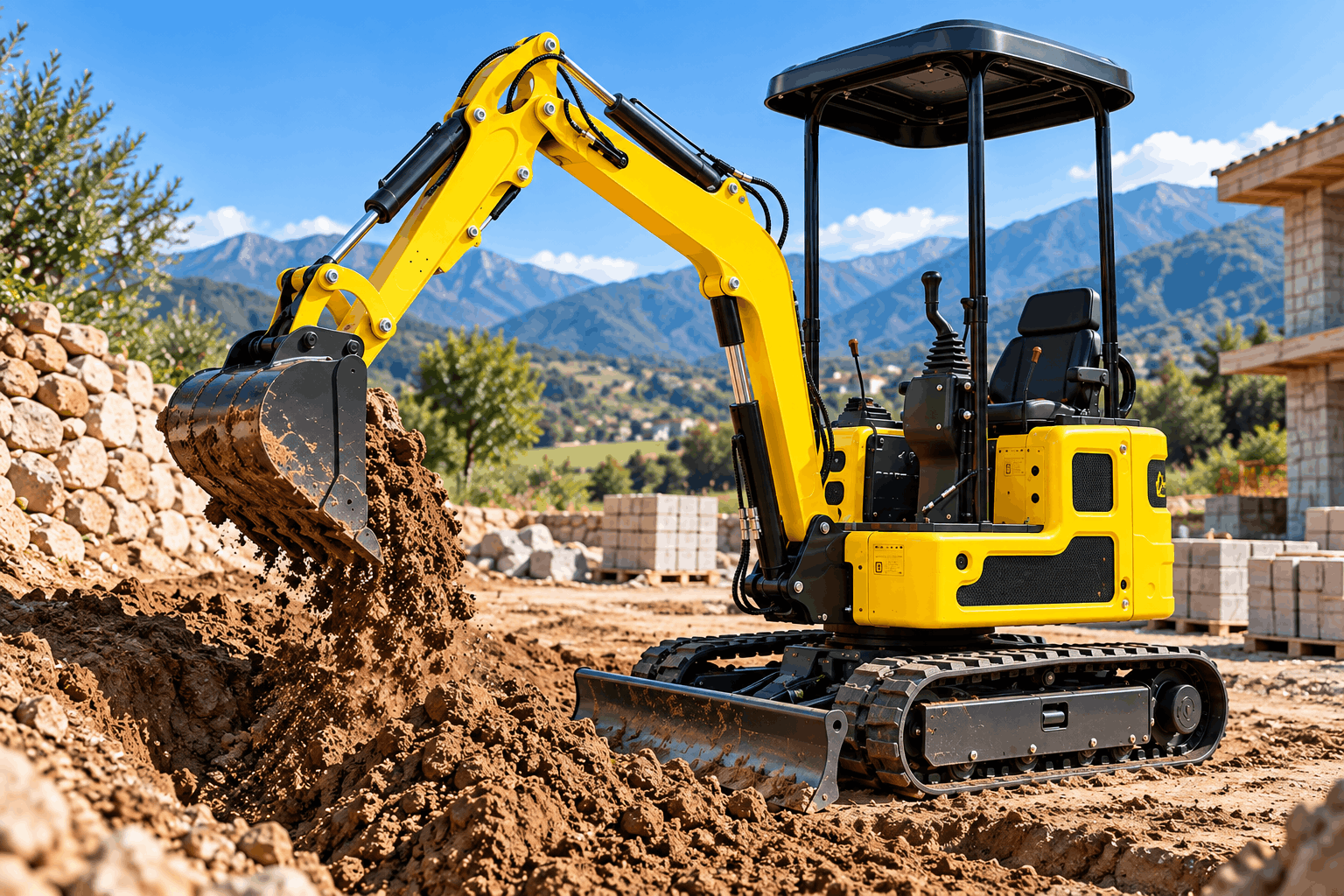 Vista de la miniexcavadora Rippa R319