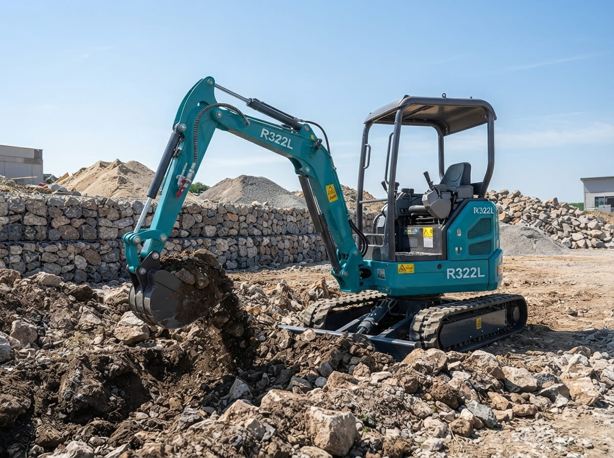 Miniexcavadora Rippa R322L preparada para trabajos profesionales